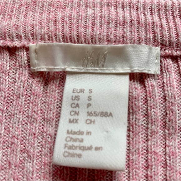 3/$30 - H&M Pink Ribbed Long Sleeve Top Size Small - Picture 7 of 8